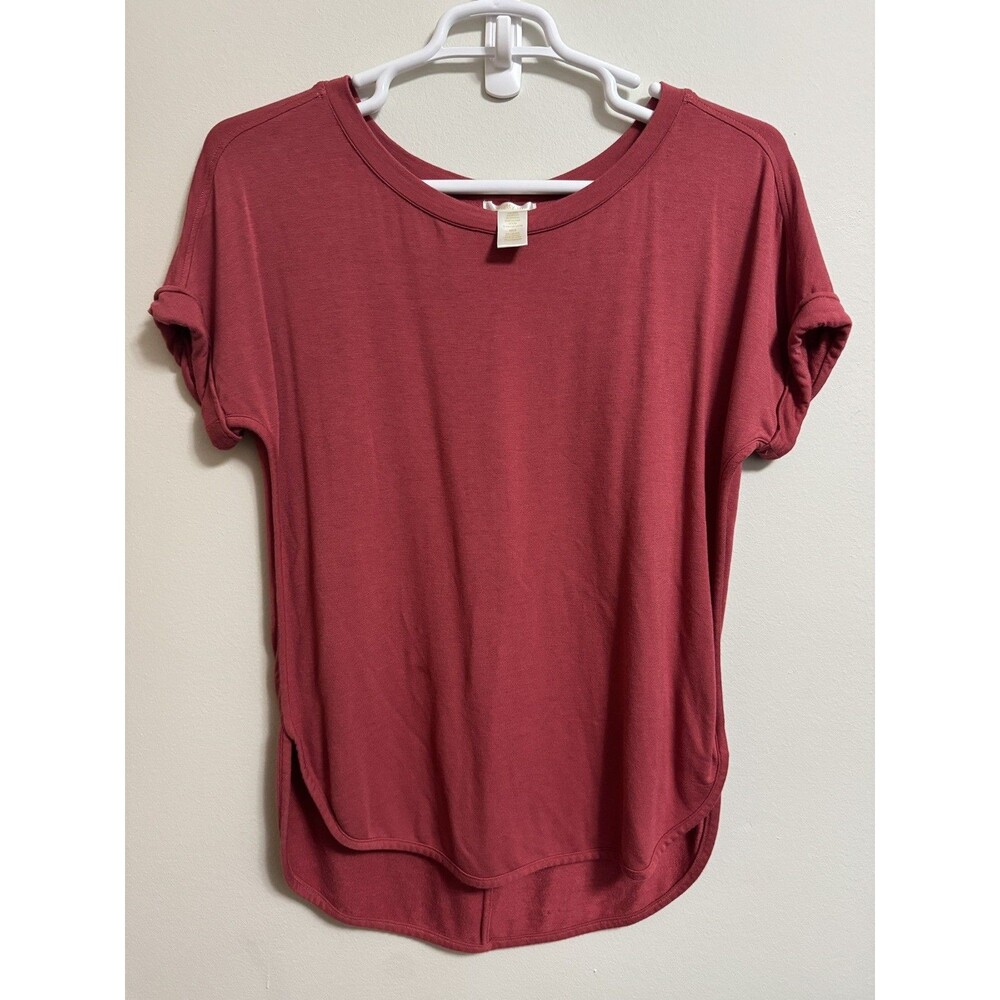 Matty M Women's Roll Cuff Top Size M Yoga Casual Soft Oversized High Low Shirt